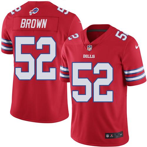 Nike Bills #52 Preston Brown Red Men's Stitched NFL Elite Rush Jersey